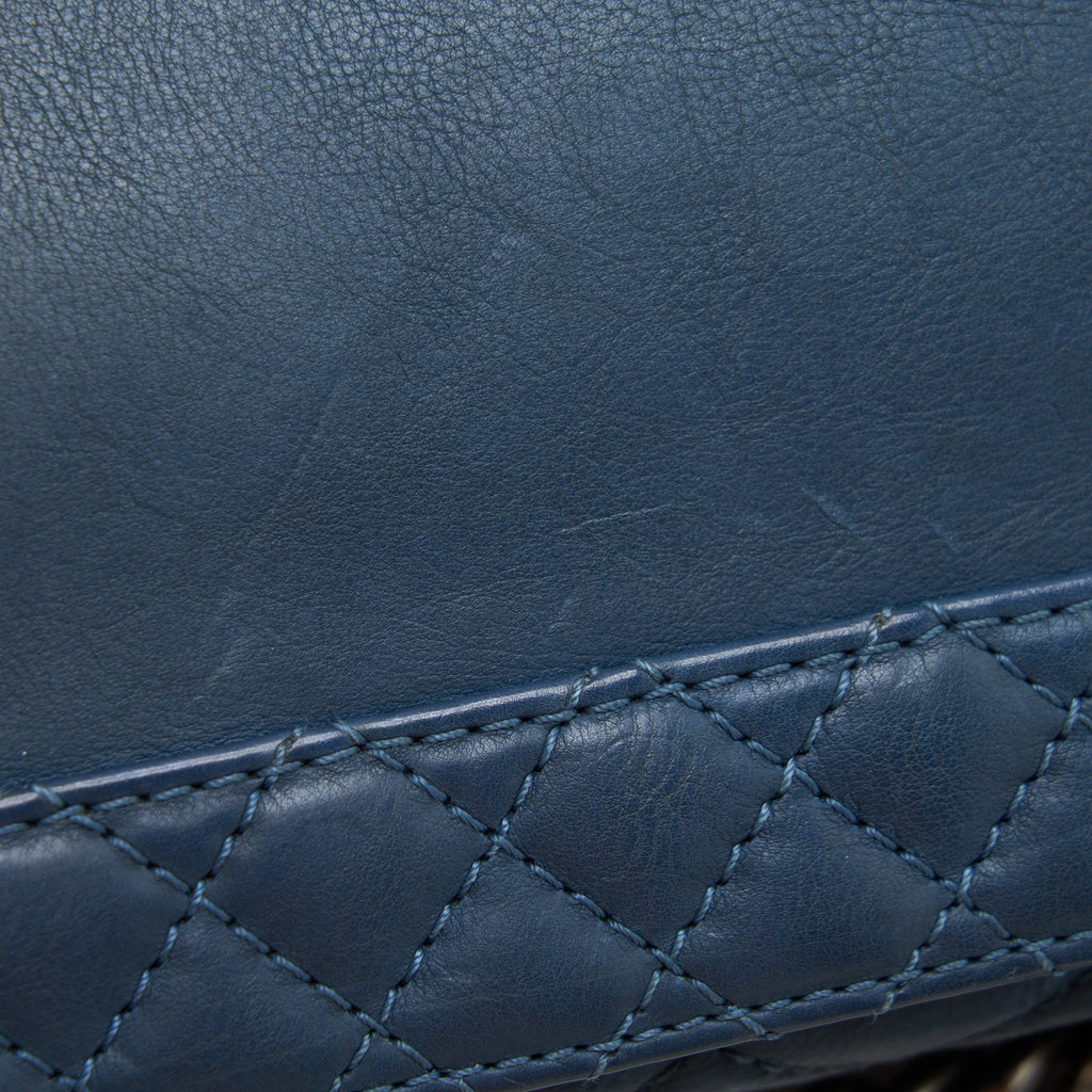 CHANEL BOY BAG SOFT CALFSKIN DARK BLUE RUTHENIUM HARDWARE