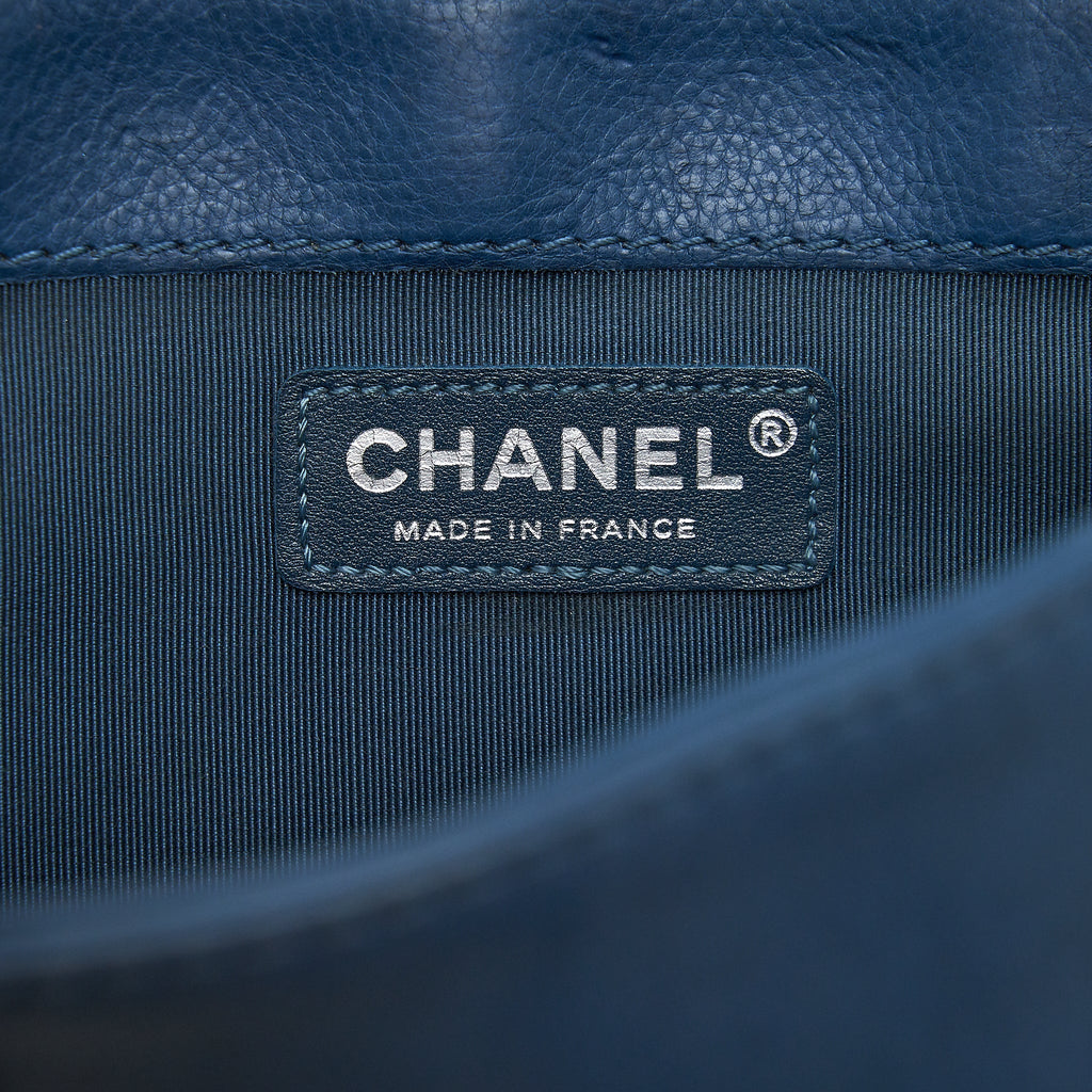 CHANEL BOY BAG SOFT CALFSKIN DARK BLUE RUTHENIUM HARDWARE