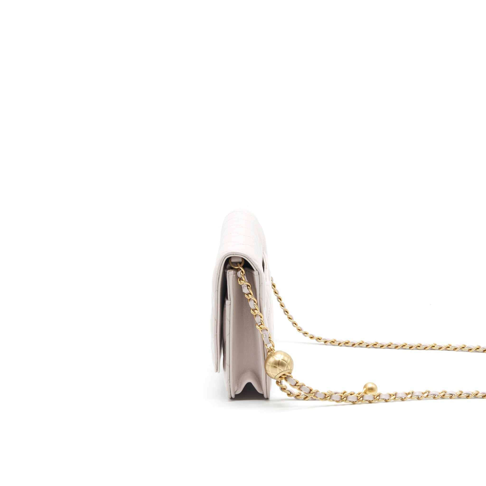 CHANEL PEARL CRUSHED PEARL WALLET ON CHAIN LILAC GHW
