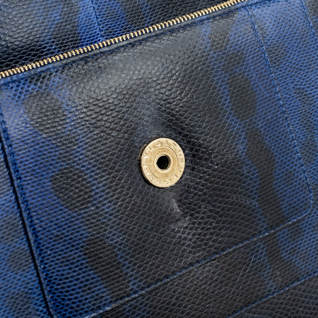 BVLGARI SERPENTI SHOULDER BAG KARUNG SKIN DARK BLUE LGHW