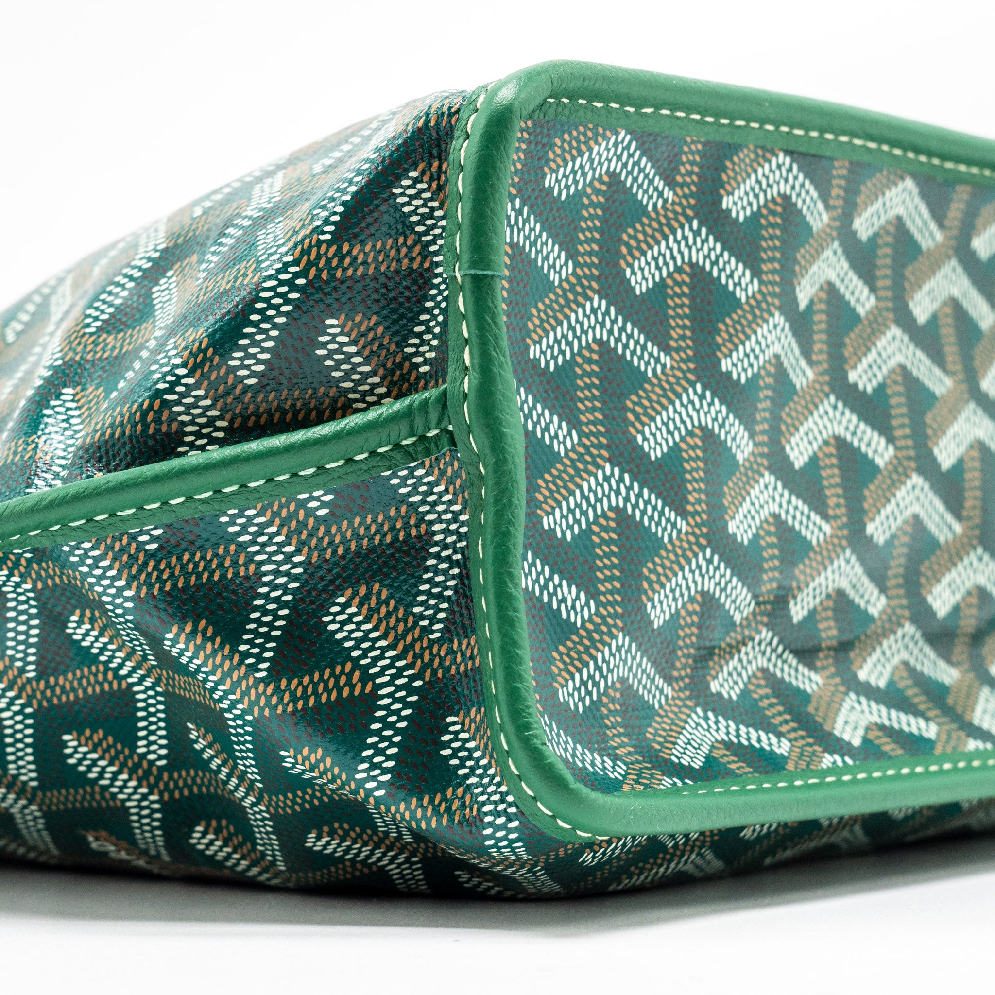 GOYARD MINI ANJOU TOTE BAG GOYARDLINE CANVAS / LEATHER GREEN SHW