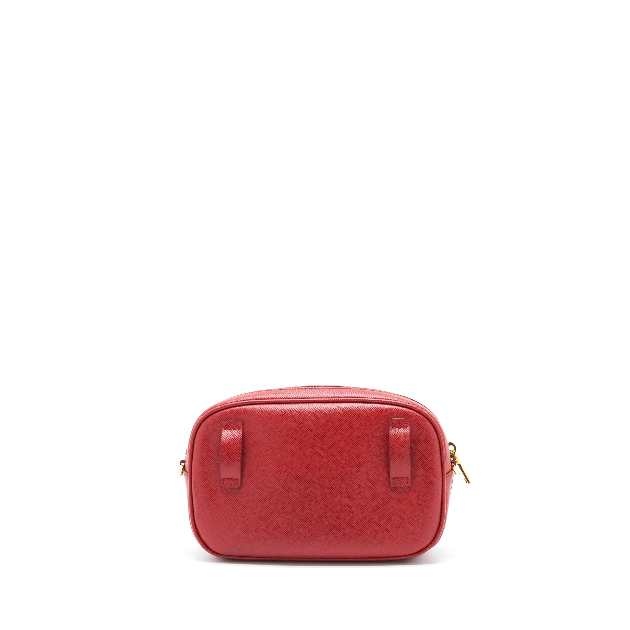 PRADA CROSSBODY/BELT BAG SAFFIANO RED GHW