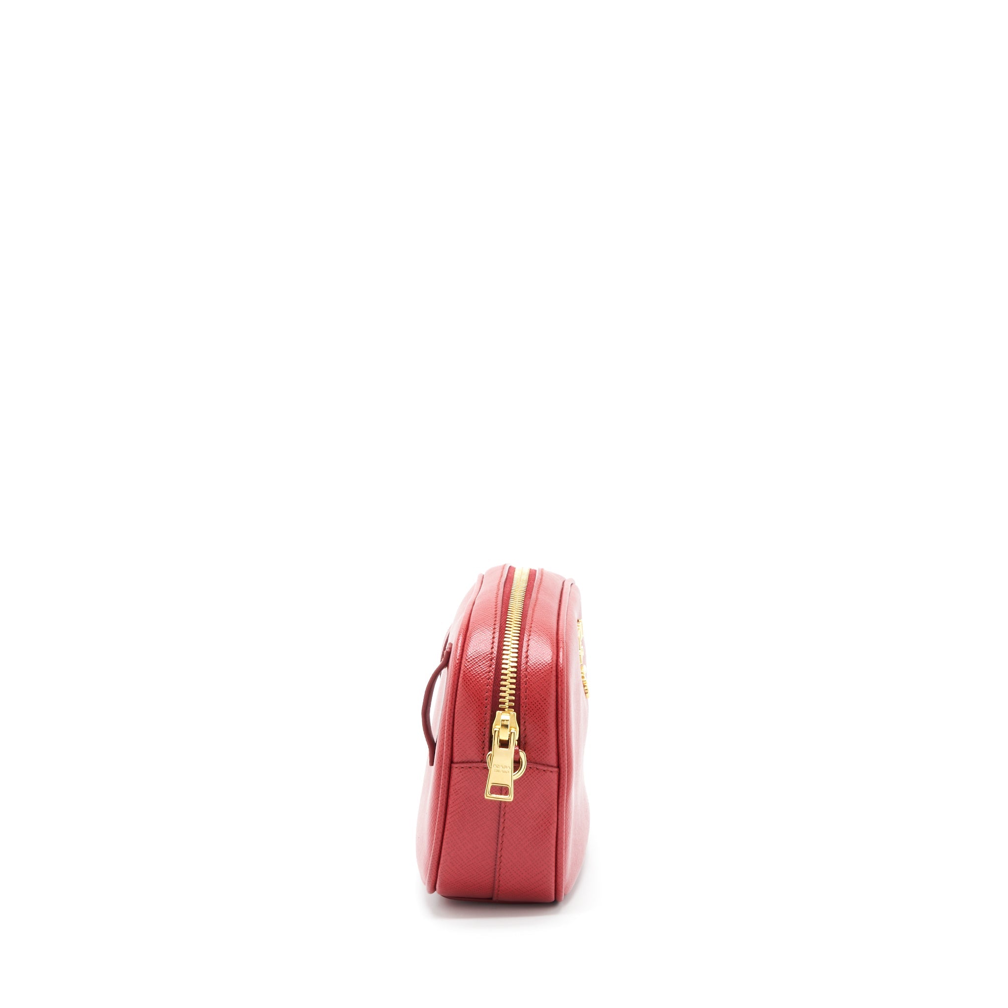 PRADA CROSSBODY/BELT BAG SAFFIANO RED GHW