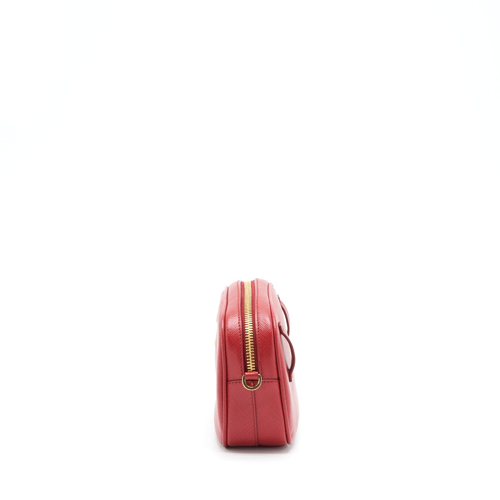 PRADA CROSSBODY/BELT BAG SAFFIANO RED GHW
