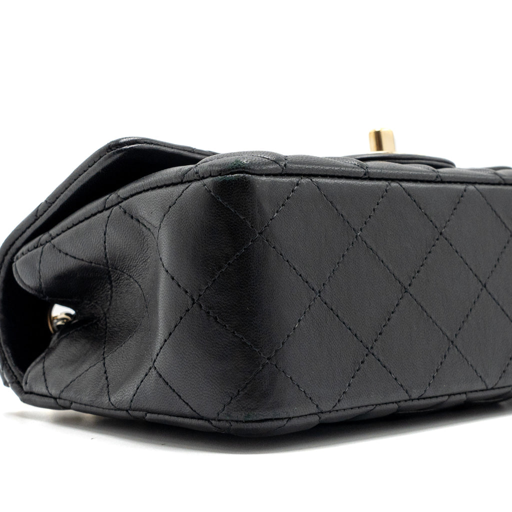 CHANEL CLASSIC MINI RECTANGULAR FLAP BAG LAMBSKIN BLACK GHW