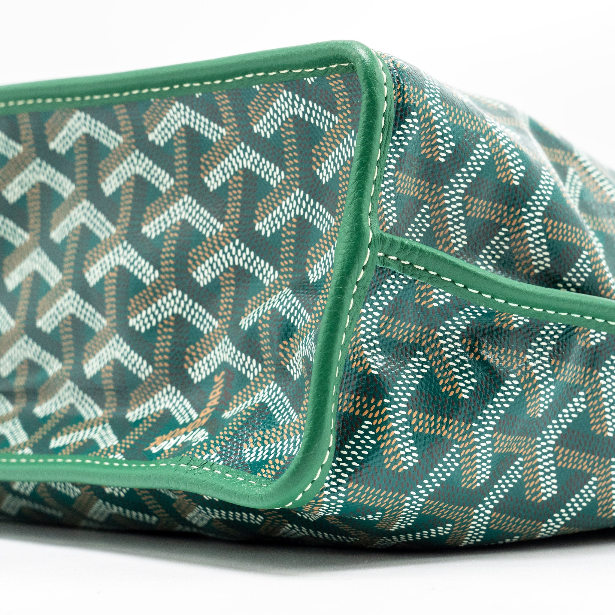 GOYARD MINI ANJOU TOTE BAG GOYARDLINE CANVAS / LEATHER GREEN SHW
