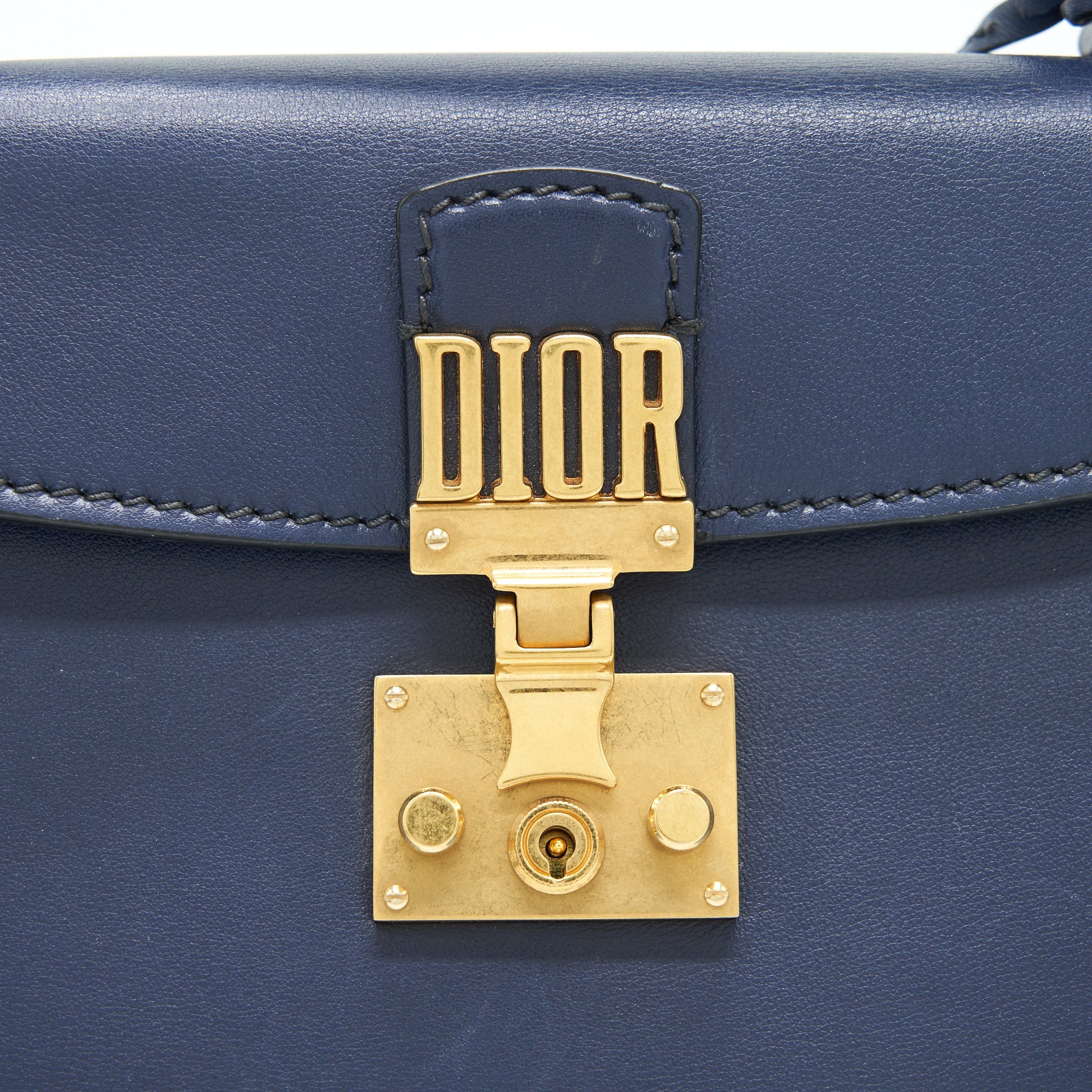 CHRISTIAN DIOR DIORADDICT TOP HANDLE BAG IN NAVY