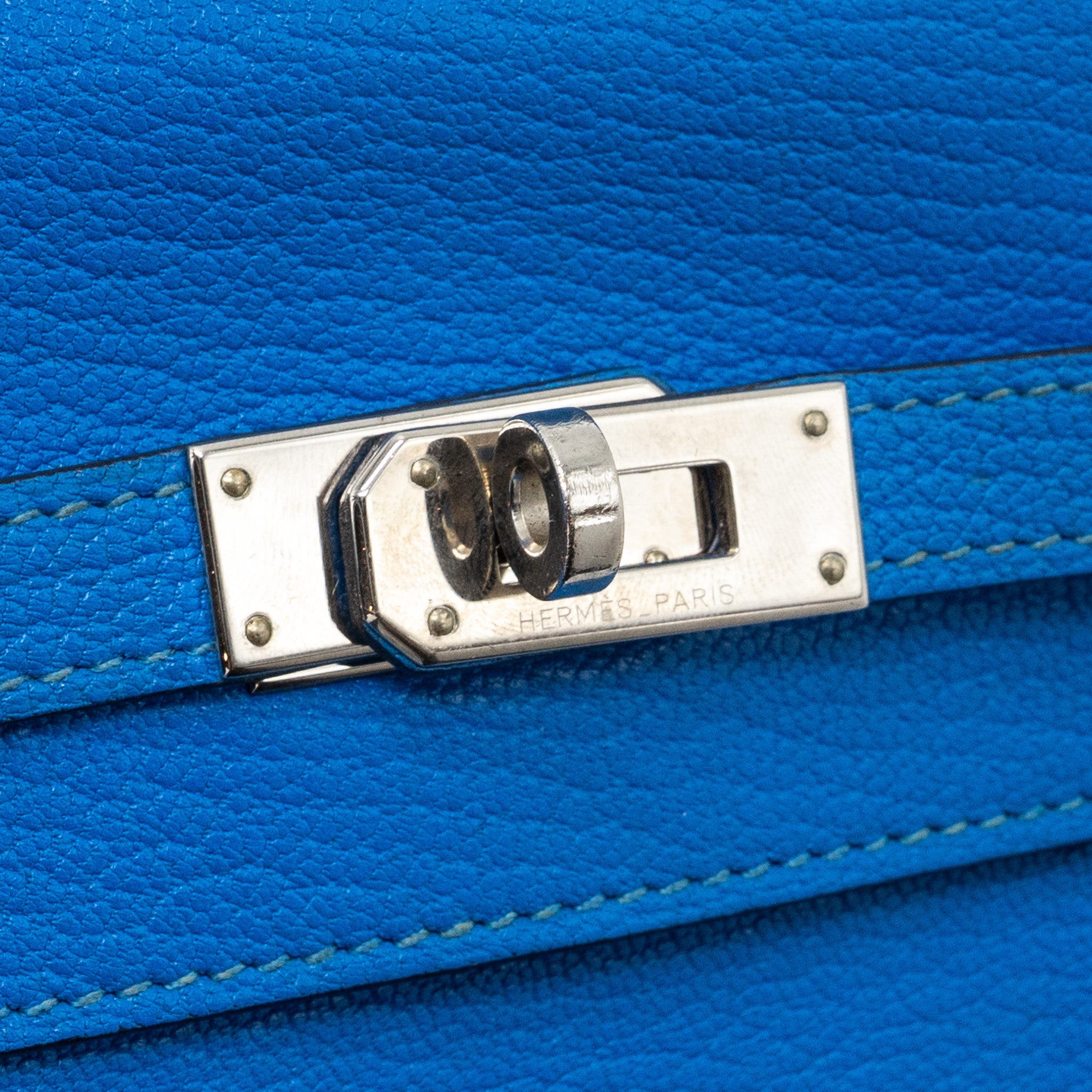 HERMES KELLY CLASSIC LONG WALLET CHÈVRE MYSORE BLUE HYDRA  SHW