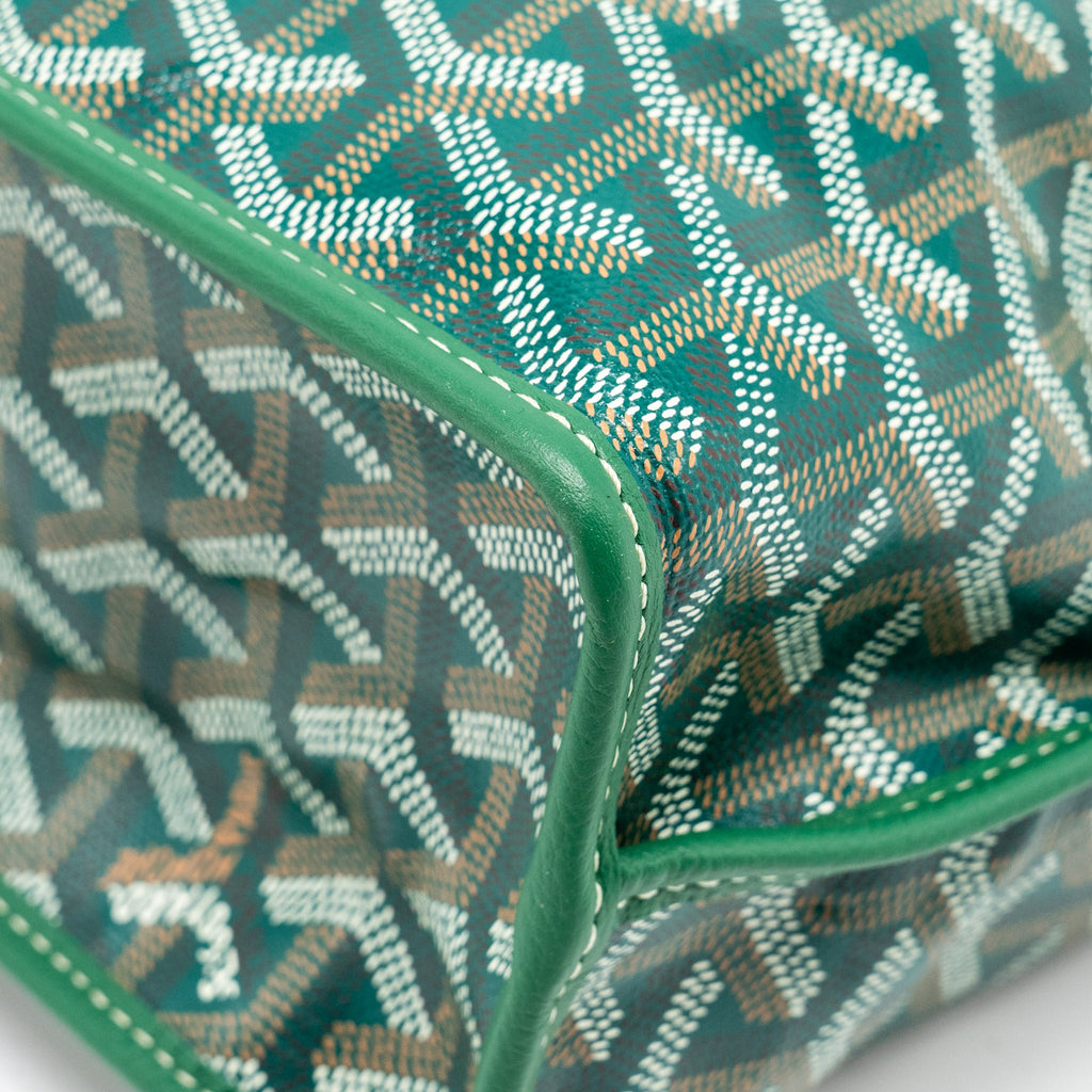 GOYARD MINI ANJOU TOTE BAG GOYARDLINE CANVAS / LEATHER GREEN SHW