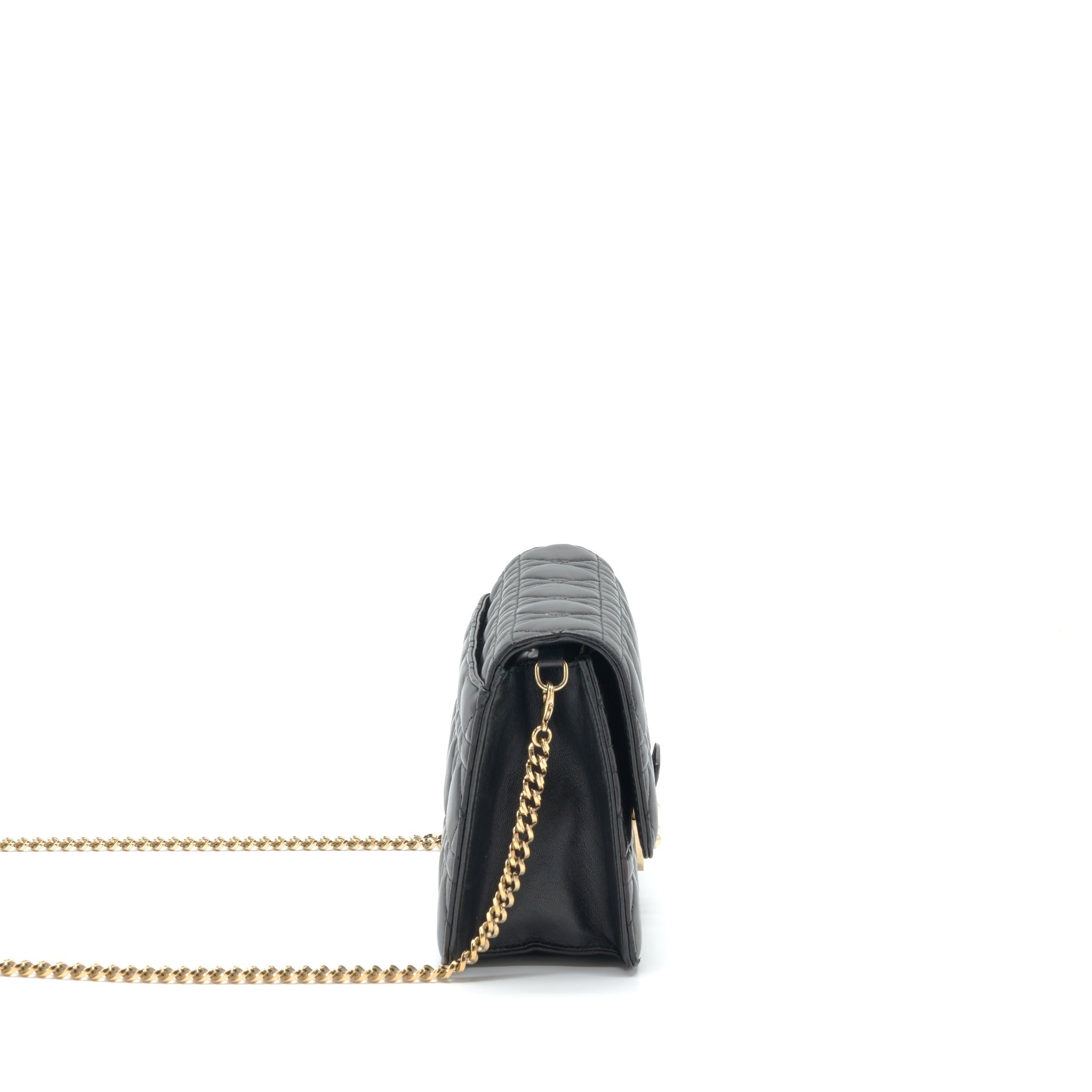 DIOR MISS DIOR MINI CROSSBODY CHAIN BAG LAMBSKIN BLACK LGHW