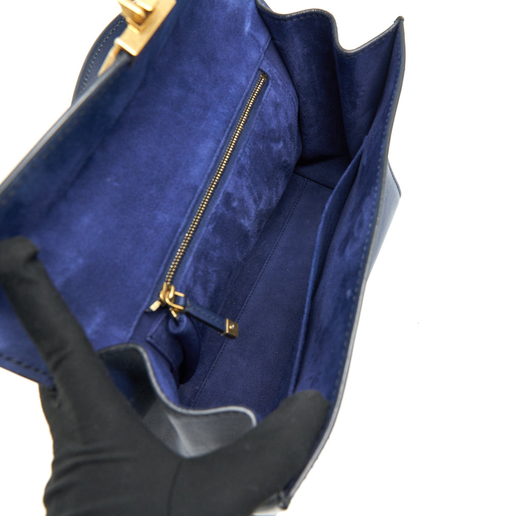 CHRISTIAN DIOR DIORADDICT TOP HANDLE BAG IN NAVY