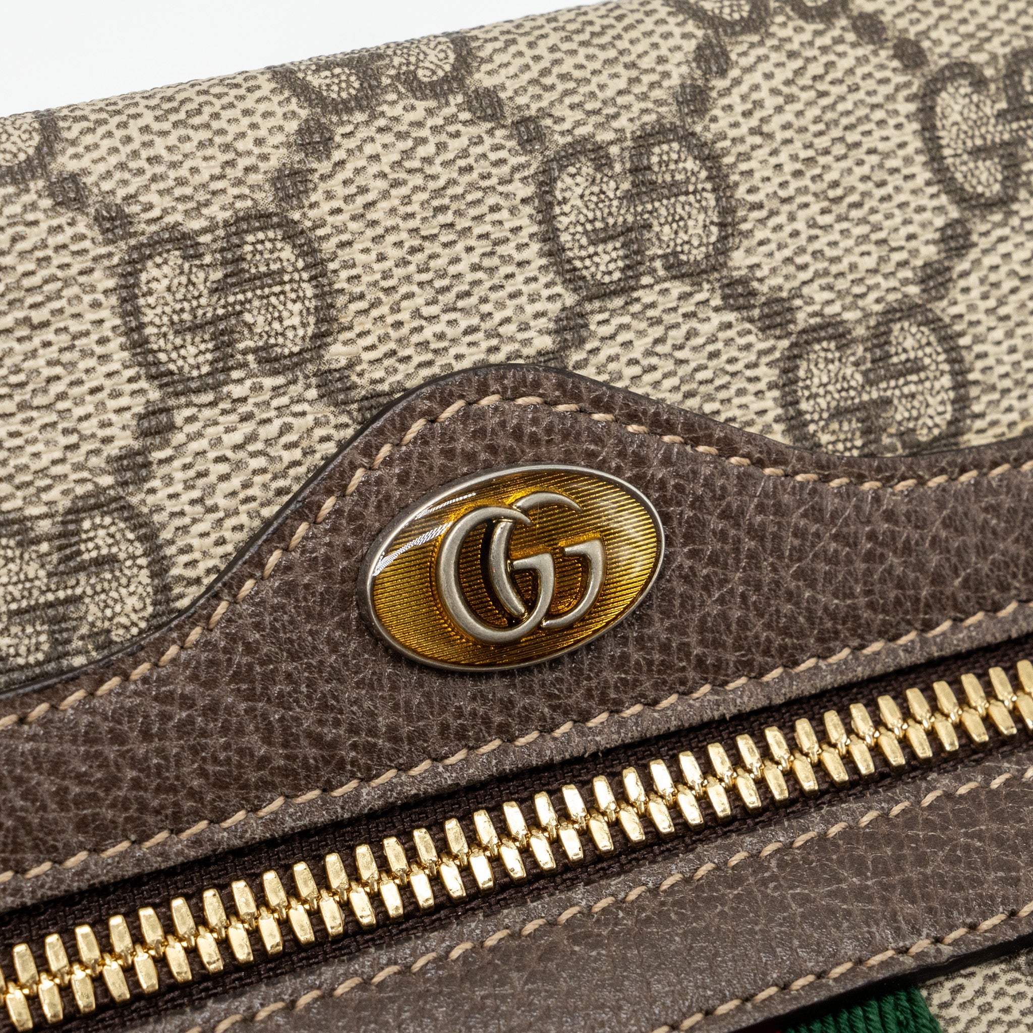 GUCCI OPHIDIA GG SUPREME ZIP CROSSBODY BAG CANVAS / LEATHER GHW