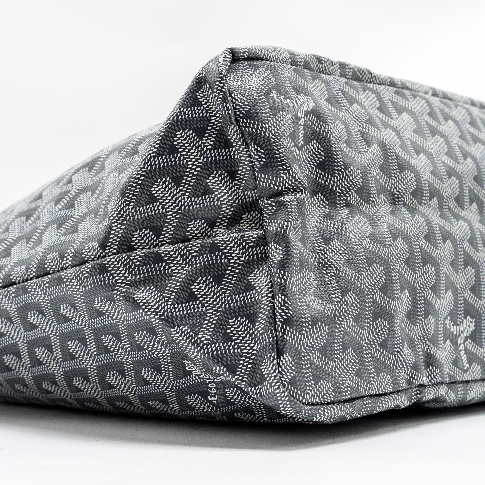 GOYARD SAINT LOUIS PM TOTE BAG GOYARDLINE CANVAS / LEATHER GREY SHW