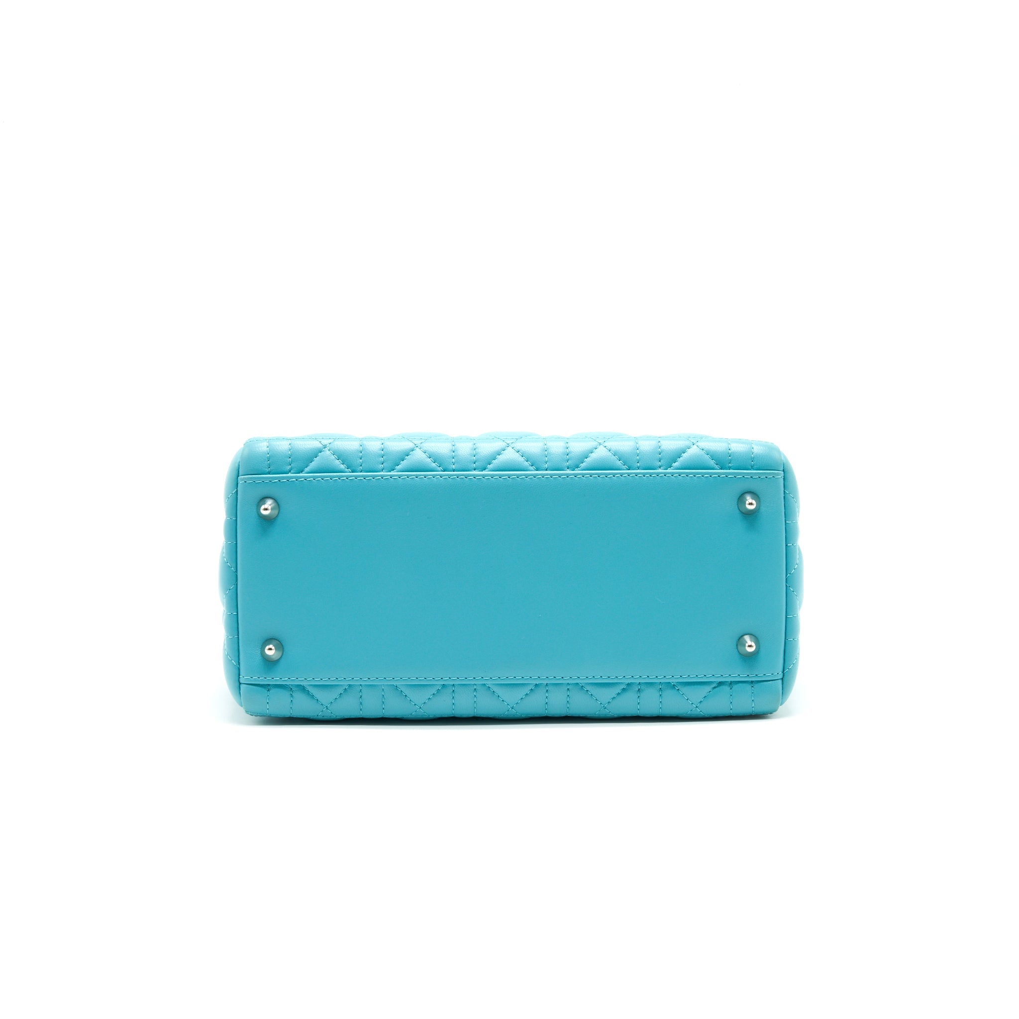 DIOR MEDIUM LADY DIOR LAMBSKIN BLUE SHW