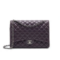CHANEL MAXI DOUBLE FLAP BAG LAMBSKIN BURGUNDY SHW