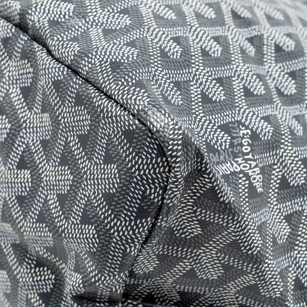 GOYARD SAINT LOUIS PM TOTE BAG GOYARDLINE CANVAS / LEATHER GREY SHW