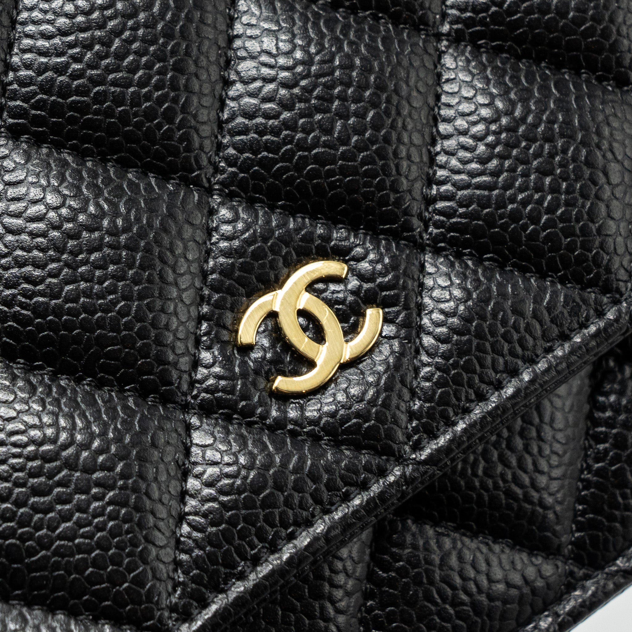 CHANEL CLASSIC WALLET ON CHAIN CAVIAR BLACK GHW(MICROCHIP)