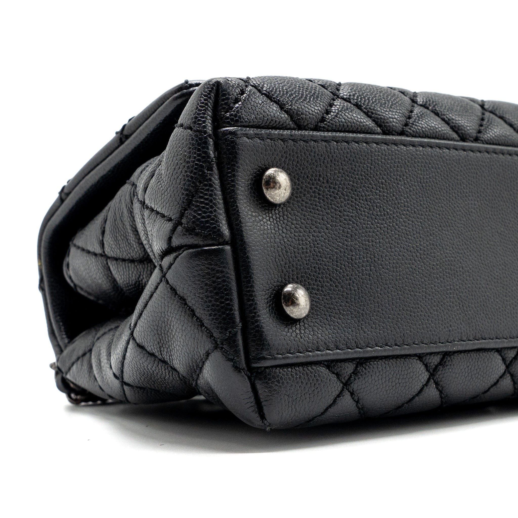 CHANEL SMALL COCO HANDLE CAVIAR BLACK RUTHENIUM HARDWARE