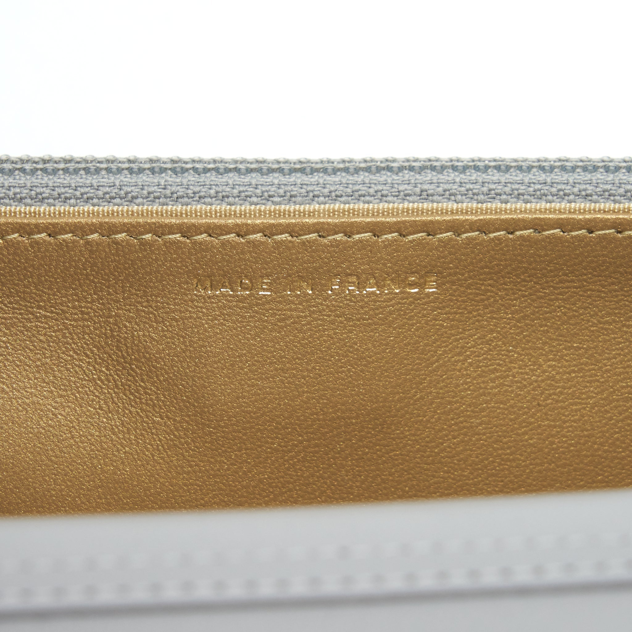 CHANEL PEARL CRUSH WALLET ON CHAIN LAMBSKIN GREY BRUSHED GHW (MICROCHIP)
