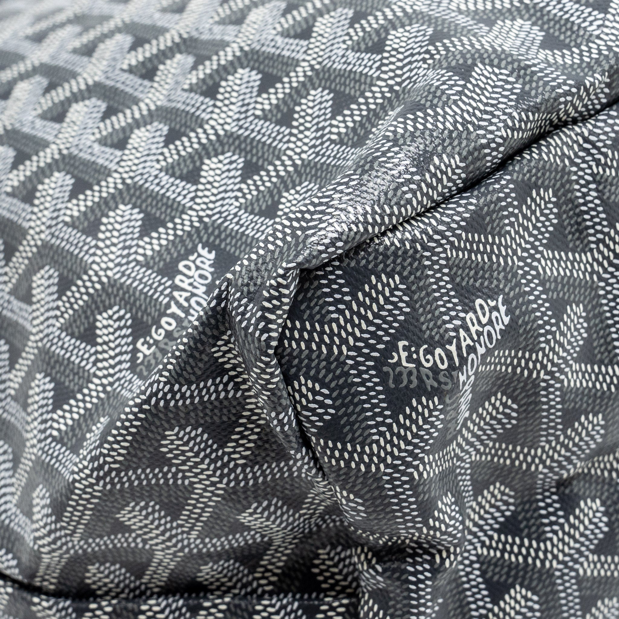 GOYARD SAINT LOUIS PM TOTE BAG GOYARDLINE CANVAS / LEATHER GREY SHW