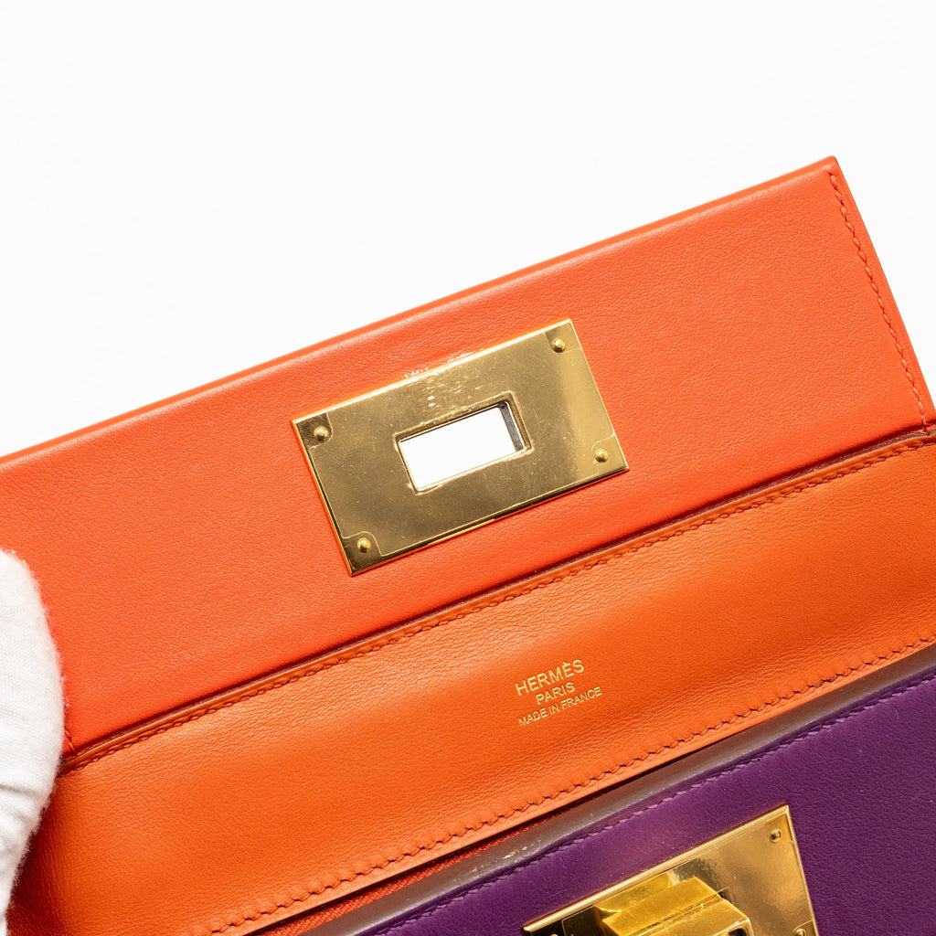 HERMES MINI 24/24 2424-21 BAG EVERCOLOR/ SWIFT TERRE/ CAPUCINE / ANEMONE GHW