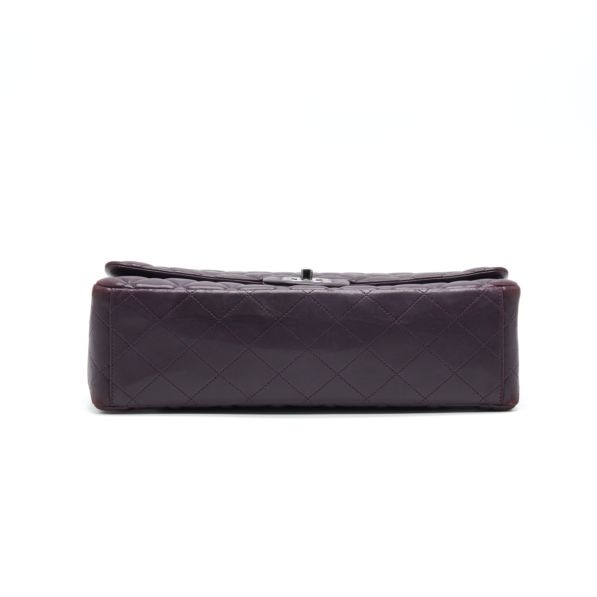 CHANEL MAXI DOUBLE FLAP BAG LAMBSKIN BURGUNDY SHW