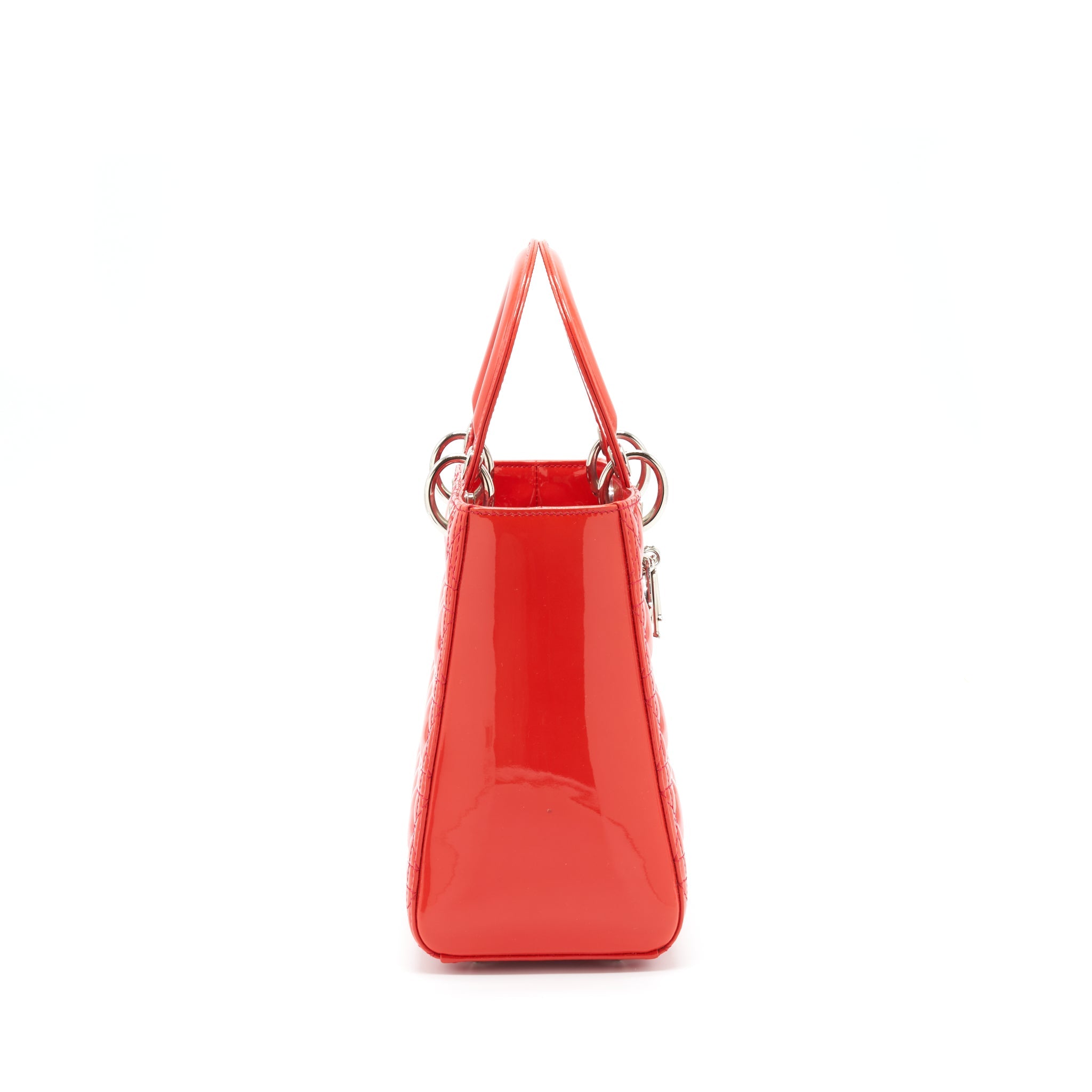 DIOR MEDIUM LADY DIOR PATENT RED SHW