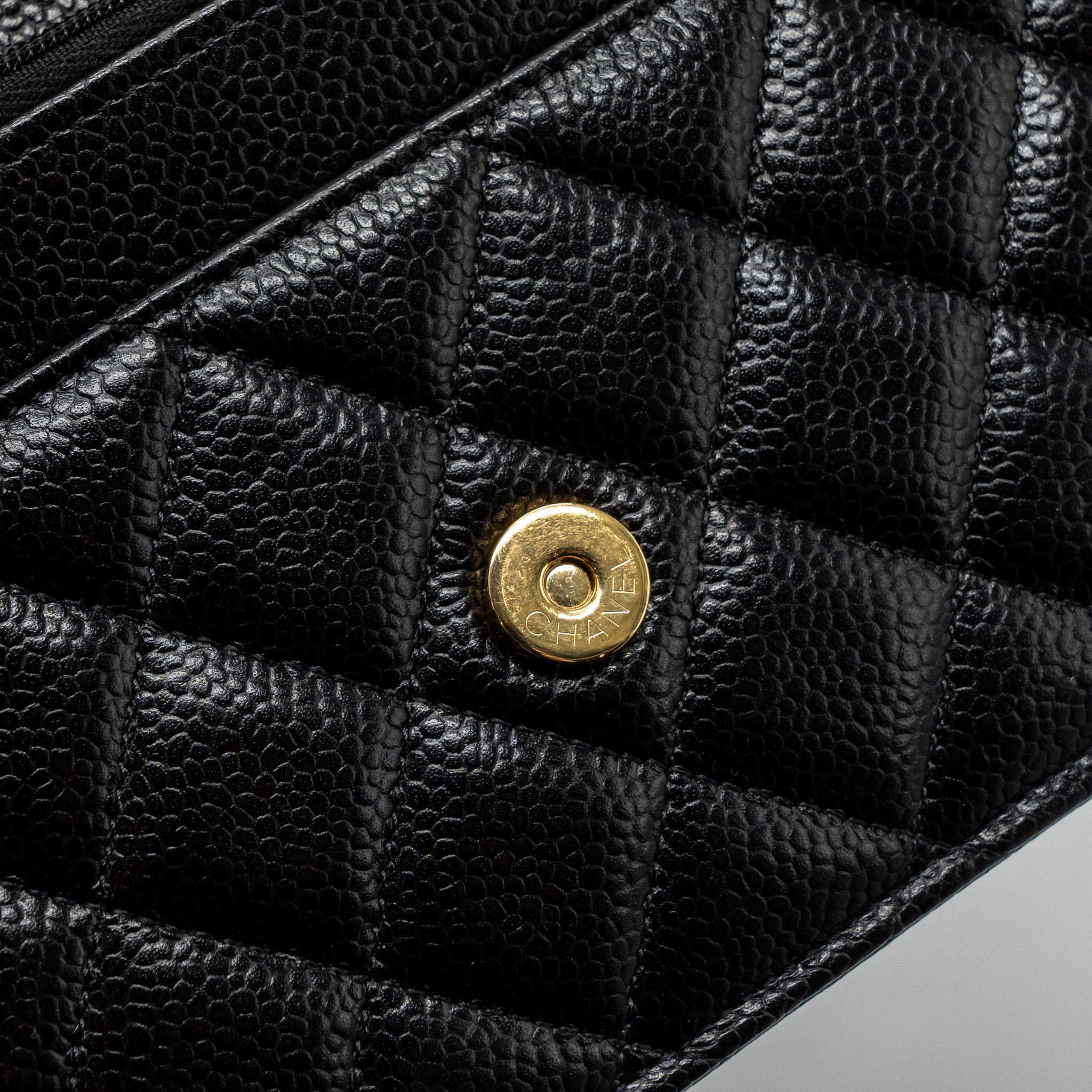 CHANEL CLASSIC WALLET ON CHAIN CAVIAR BLACK GHW(MICROCHIP)