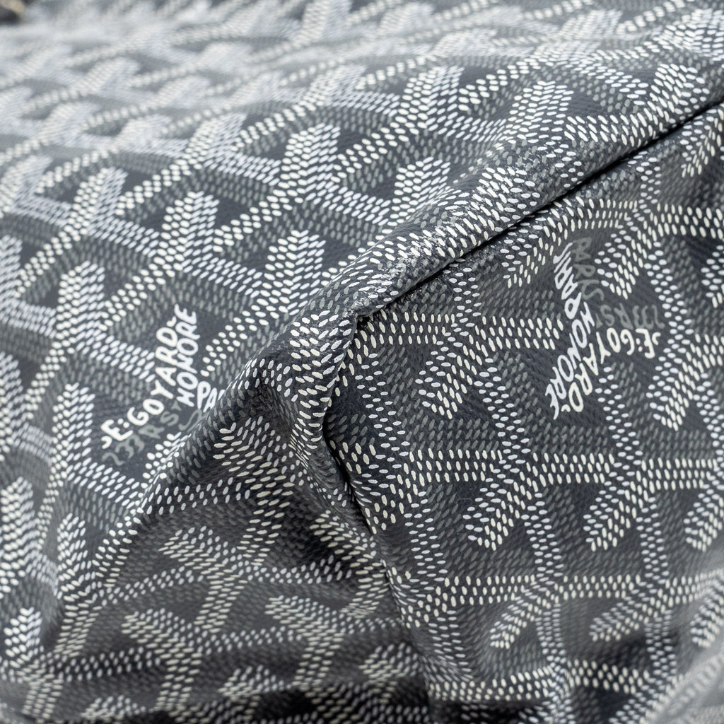 GOYARD SAINT LOUIS PM TOTE BAG GOYARDLINE CANVAS / LEATHER GREY SHW