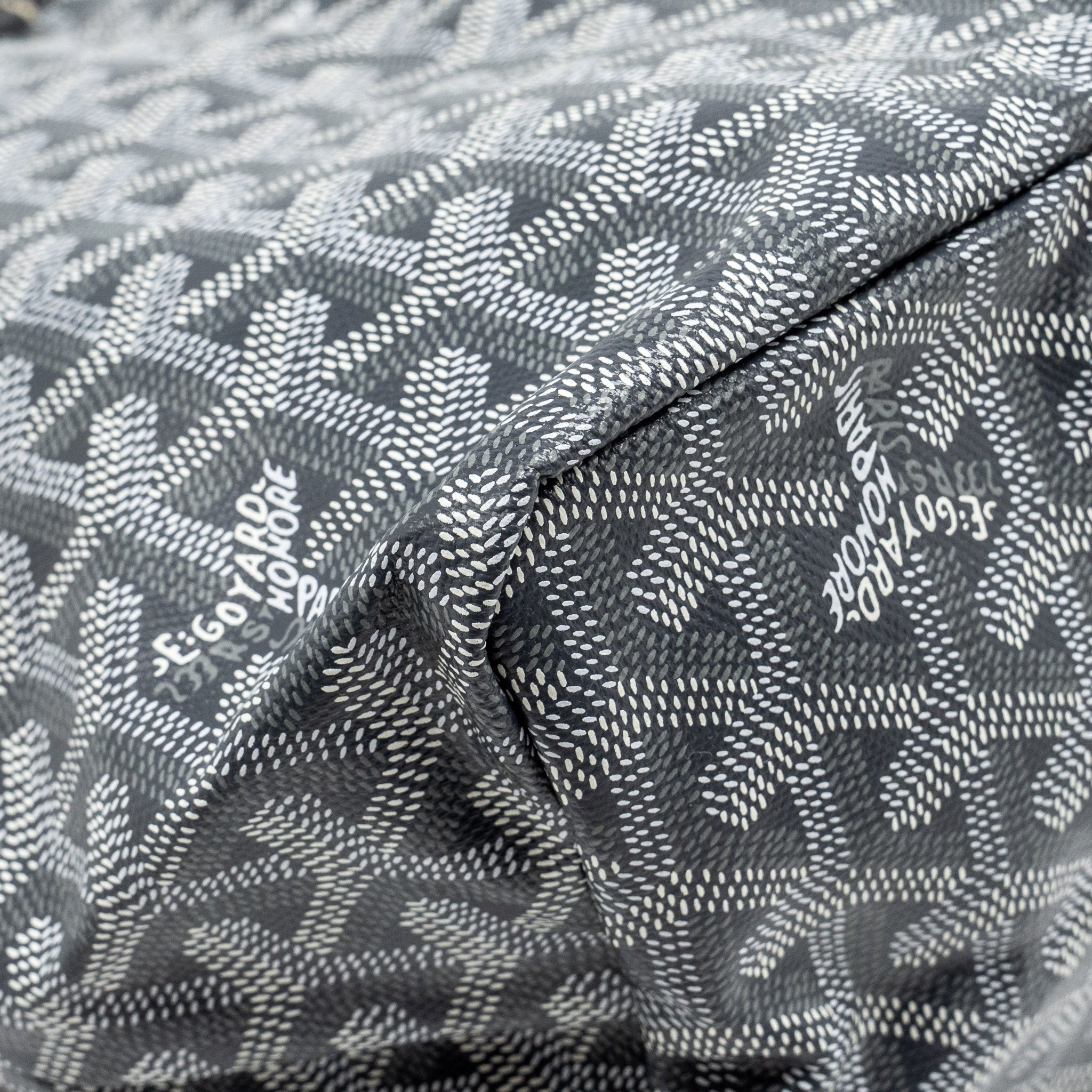 GOYARD SAINT LOUIS PM TOTE BAG GOYARDLINE CANVAS / LEATHER GREY SHW