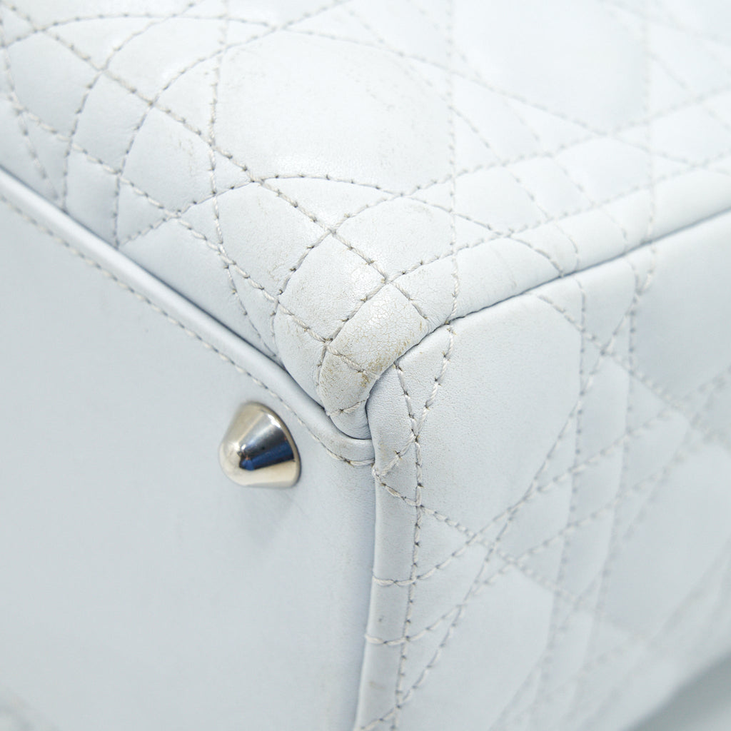 DIOR LADY DIOR BAG LARGE IN WHITE SHW