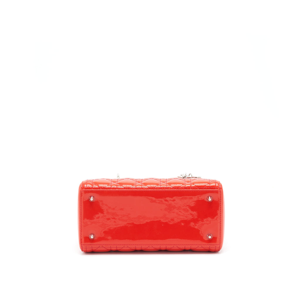 DIOR MEDIUM LADY DIOR PATENT RED SHW