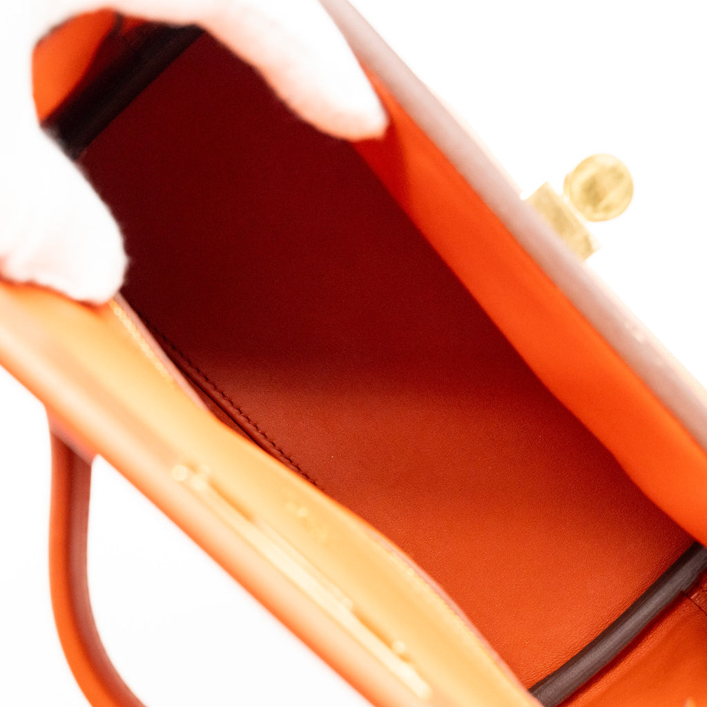 HERMES MINI 24/24 2424-21 BAG EVERCOLOR/ SWIFT TERRE/ CAPUCINE / ANEMONE GHW