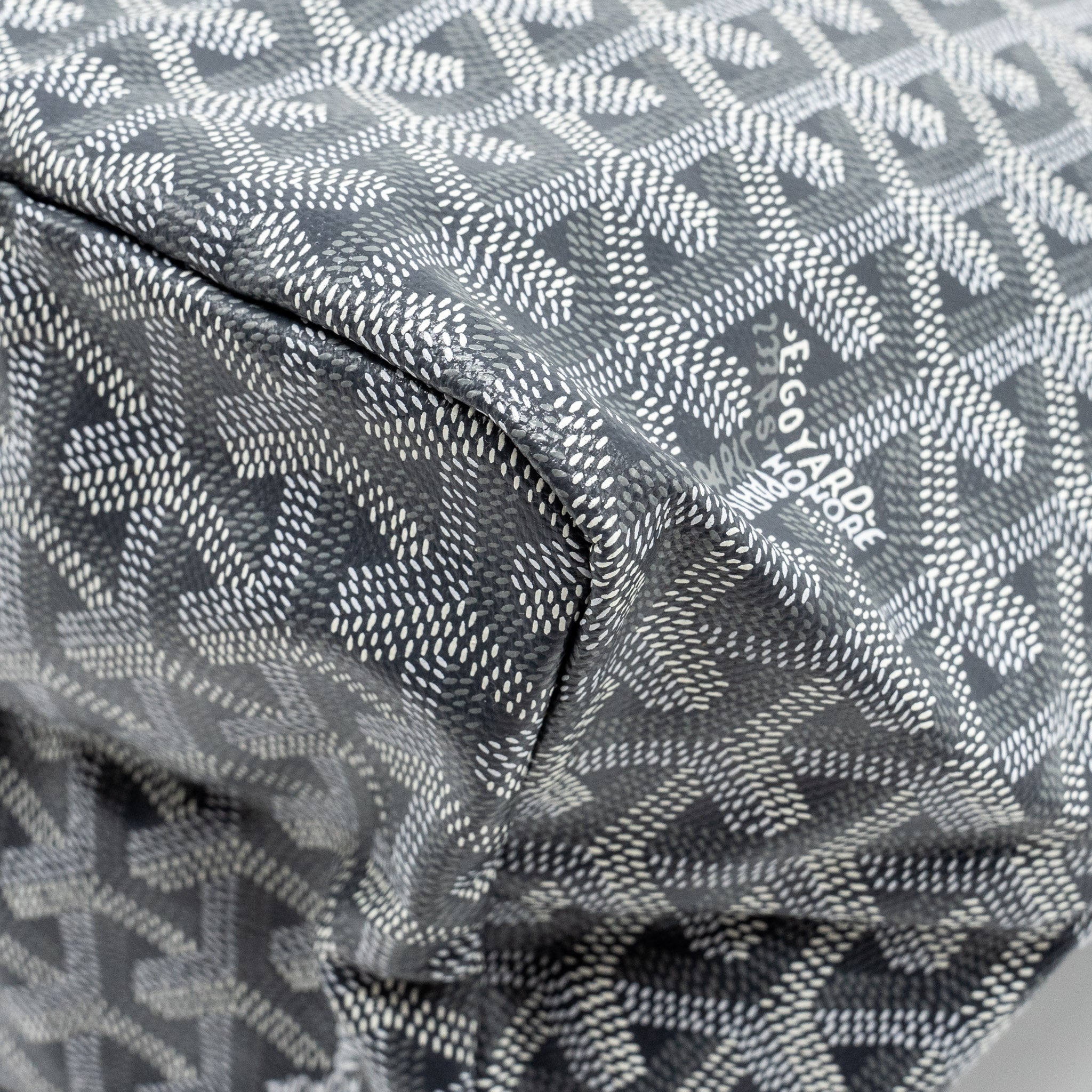 GOYARD SAINT LOUIS PM TOTE BAG GOYARDLINE CANVAS / LEATHER GREY SHW