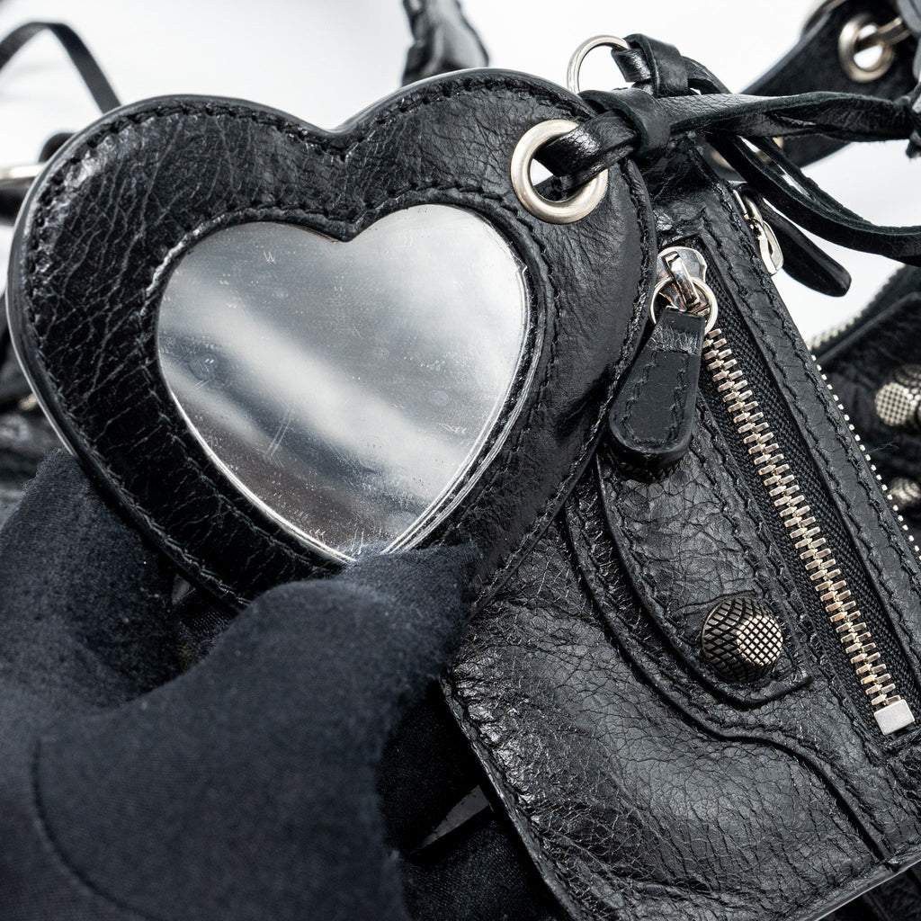 BALENCIAGA LE CARBO XS SHOULDER BAG LAMBSKIN BLACK SHW