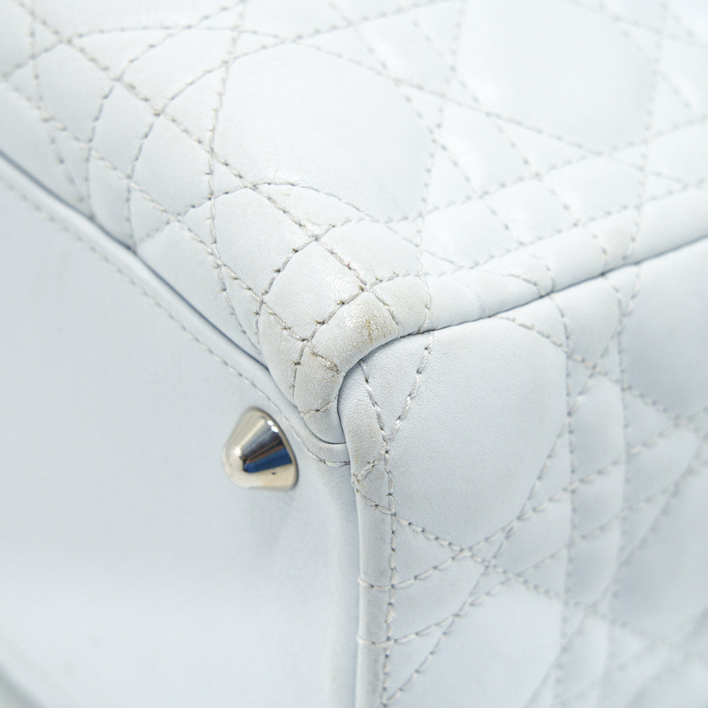 DIOR LADY DIOR BAG LARGE IN WHITE SHW
