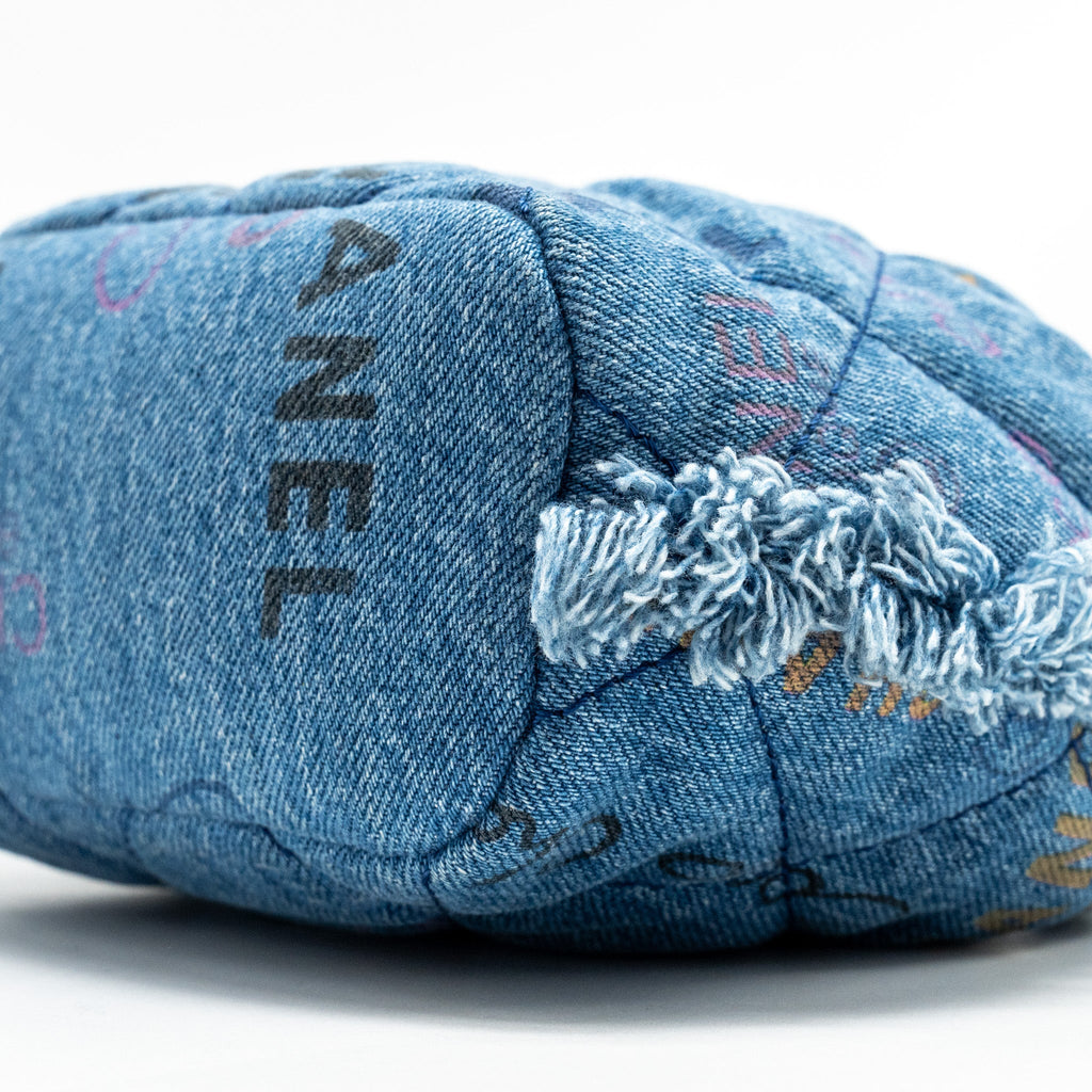CHANEL SMALL BUCKET BAG DENIM BLUE LGHW (MICROCHIP)