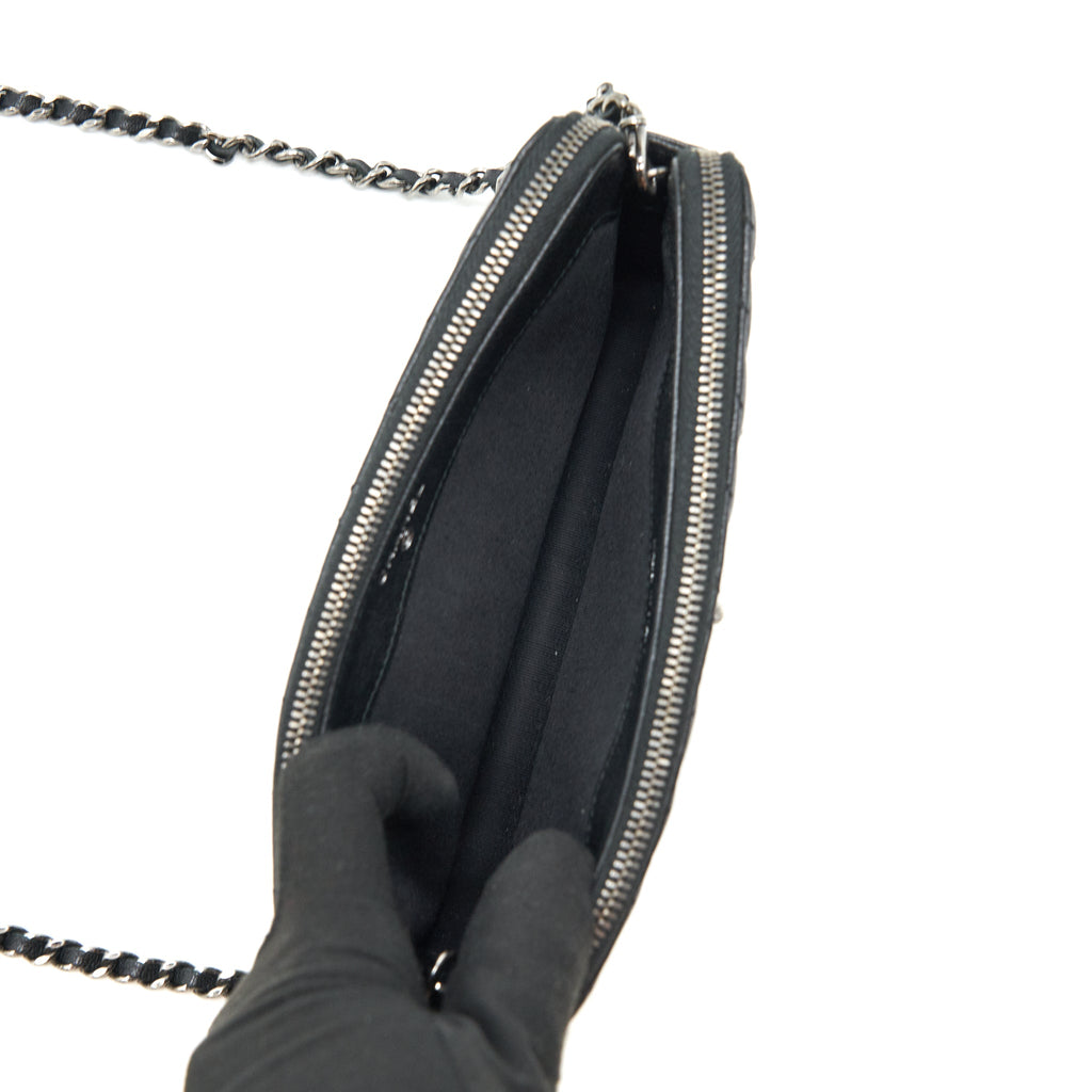 CHANEL REISSUE WALLET ON CHAIN CALFSKIN BLACK RUTHENIUM HARDWARE