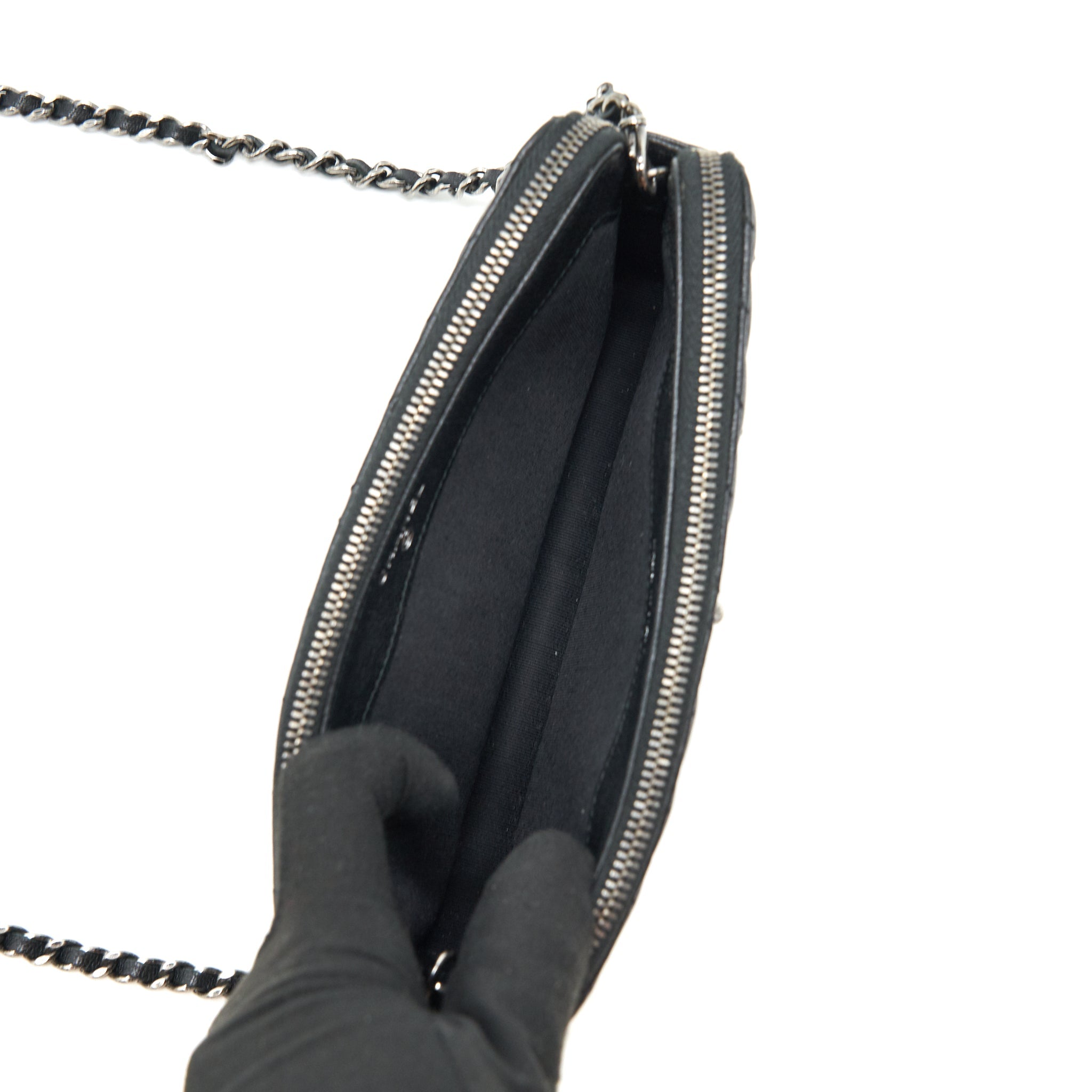 CHANEL REISSUE WALLET ON CHAIN CALFSKIN BLACK RUTHENIUM HARDWARE