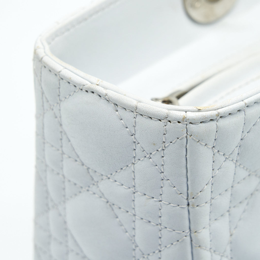 DIOR LADY DIOR BAG LARGE IN WHITE SHW