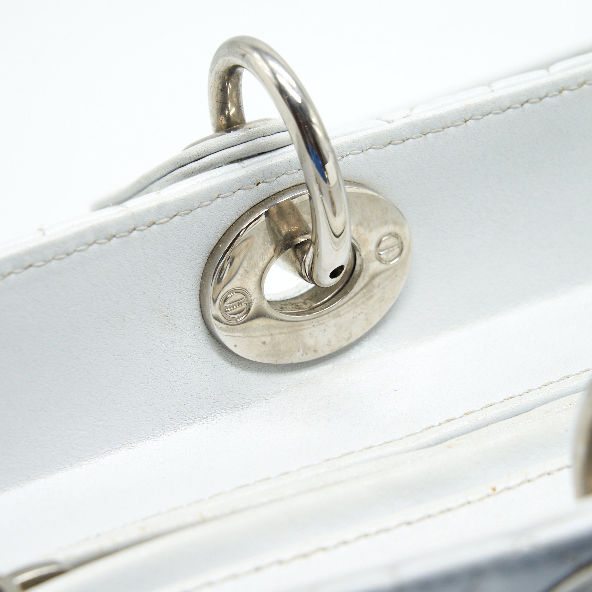 DIOR LADY DIOR BAG LARGE IN WHITE SHW