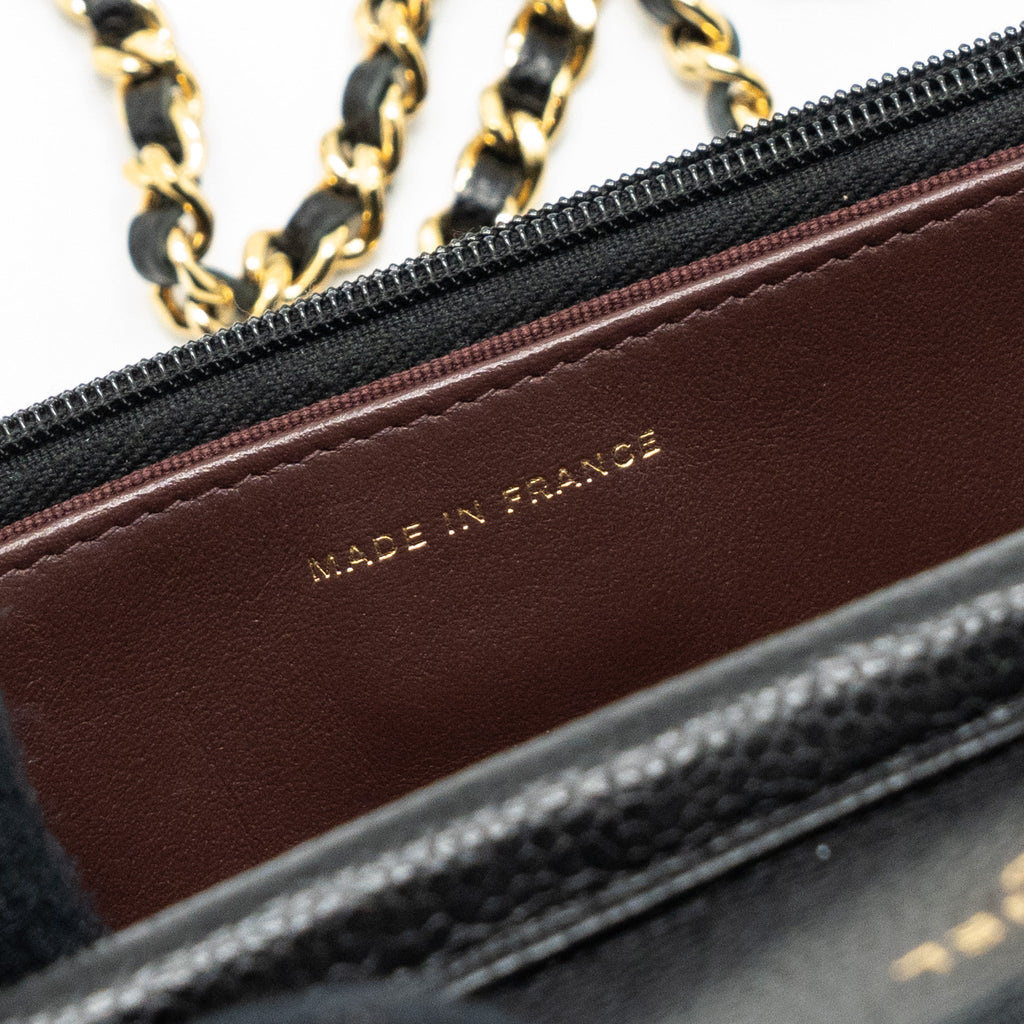 CHANEL CLASSIC WALLET ON CHAIN CAVIAR BLACK GHW(MICROCHIP)