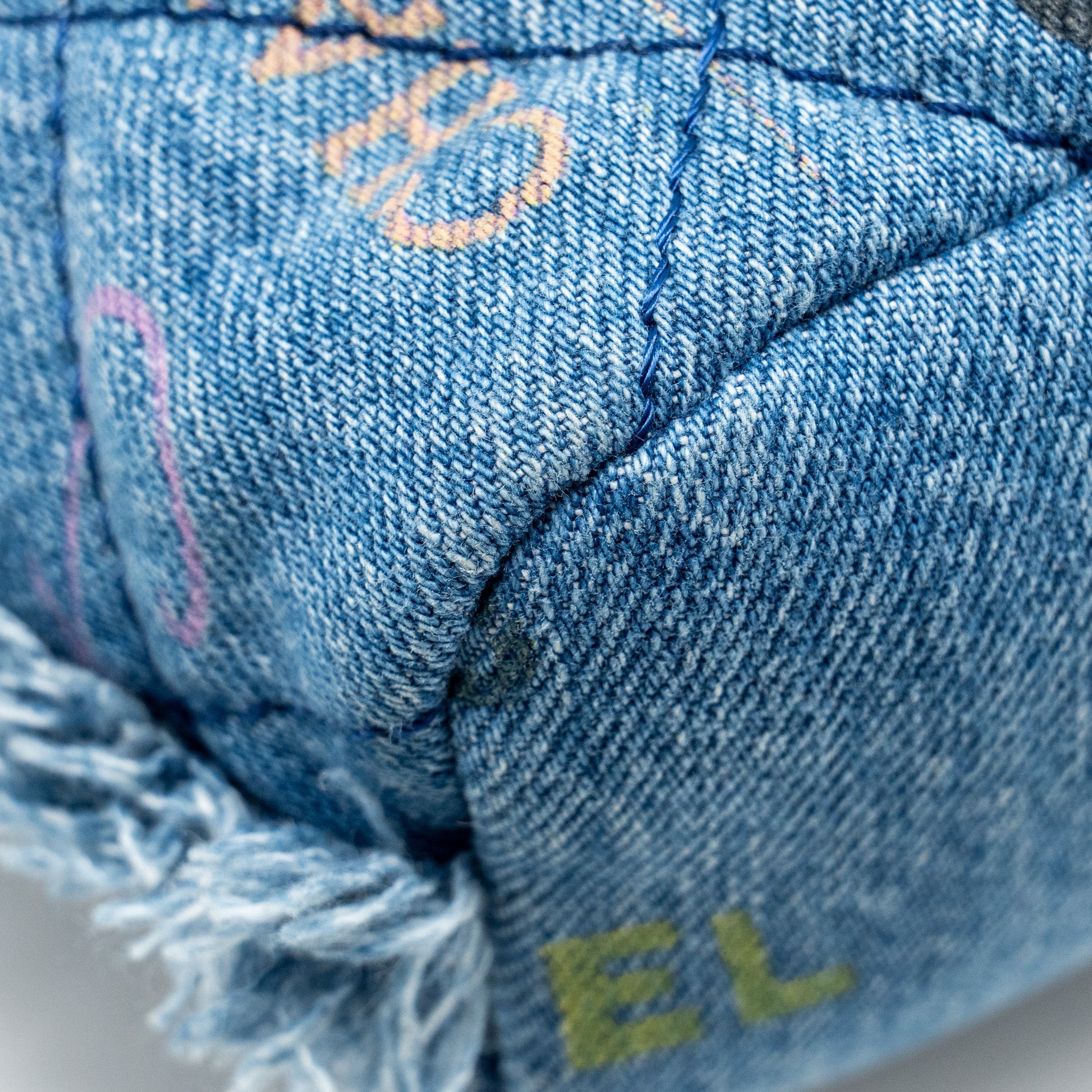 CHANEL SMALL BUCKET BAG DENIM BLUE LGHW (MICROCHIP)