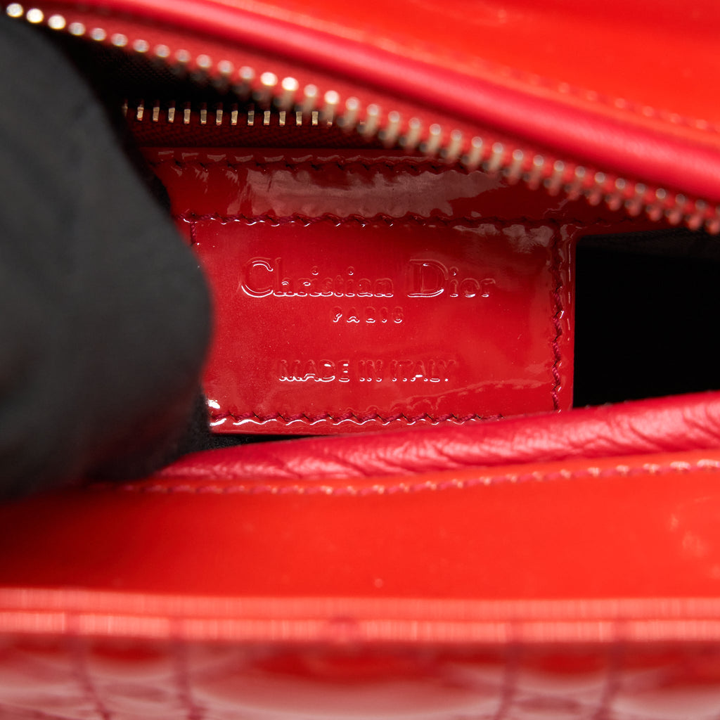 DIOR MEDIUM LADY DIOR PATENT RED SHW