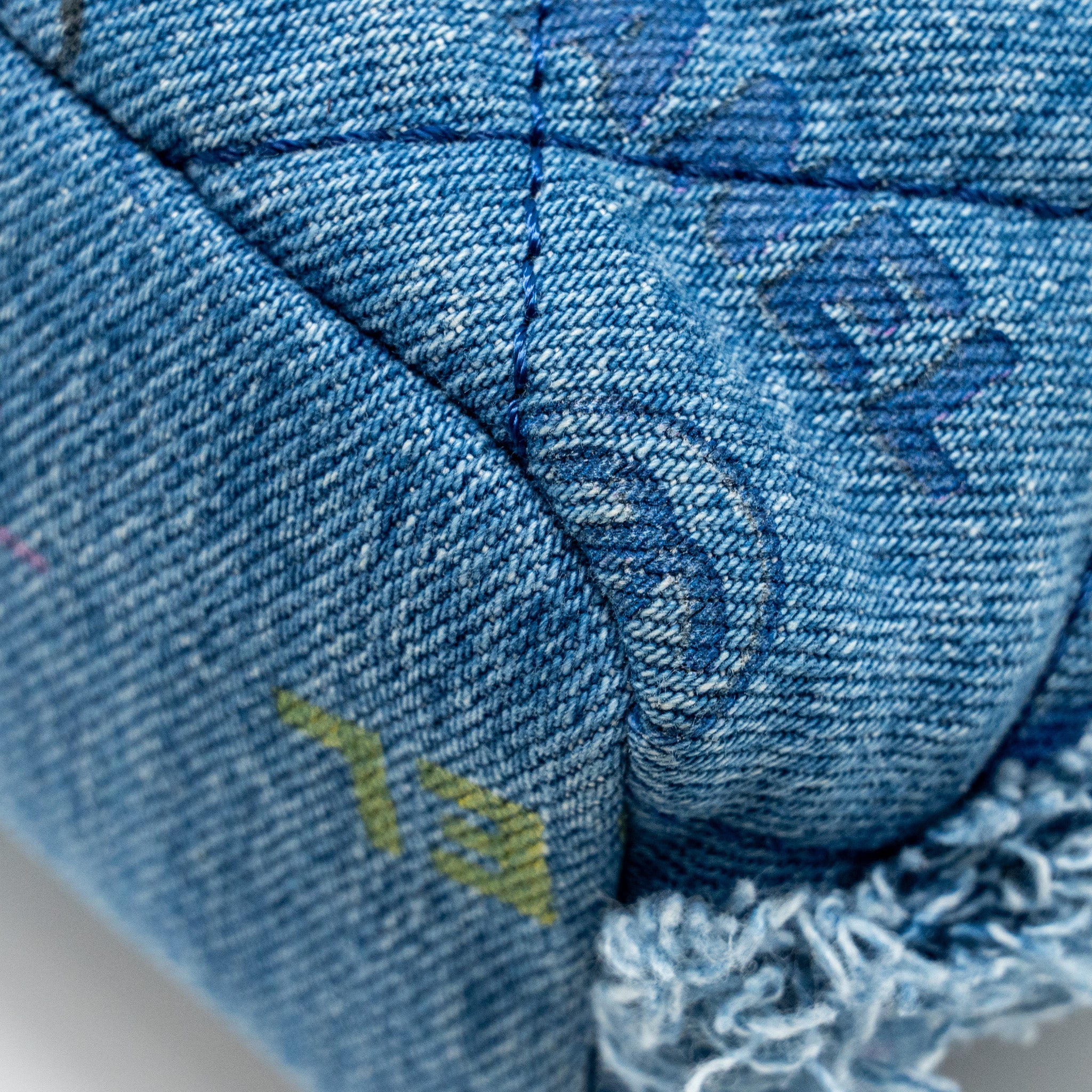 CHANEL SMALL BUCKET BAG DENIM BLUE LGHW (MICROCHIP)
