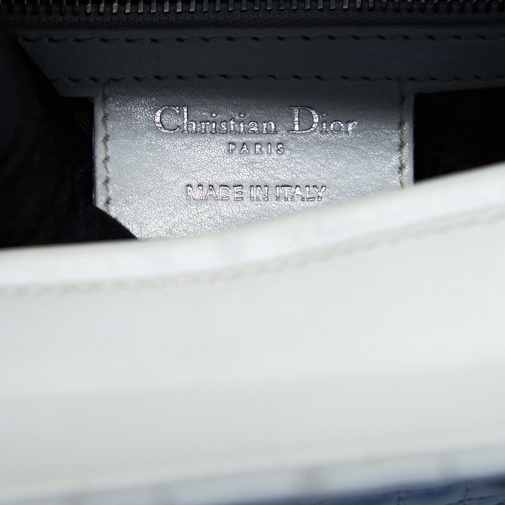 DIOR LADY DIOR BAG LARGE IN WHITE SHW