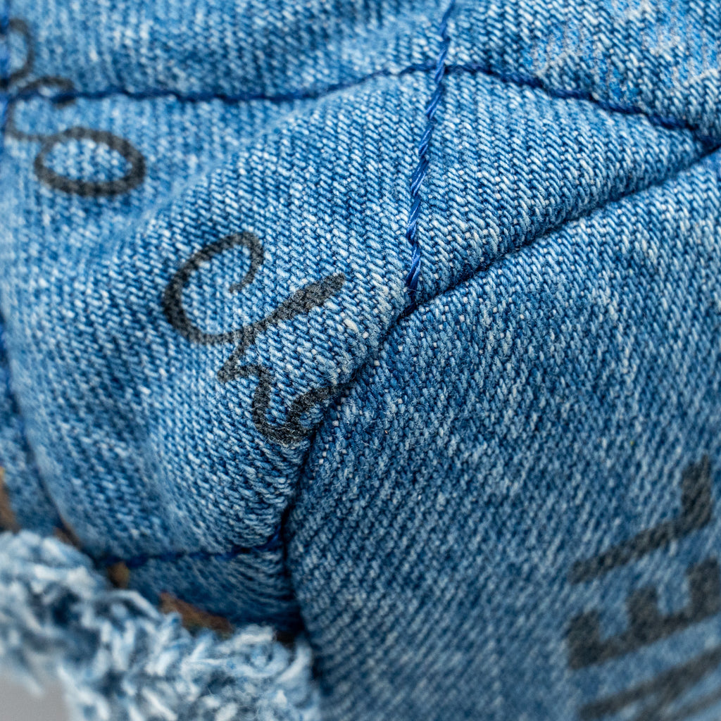 CHANEL SMALL BUCKET BAG DENIM BLUE LGHW (MICROCHIP)