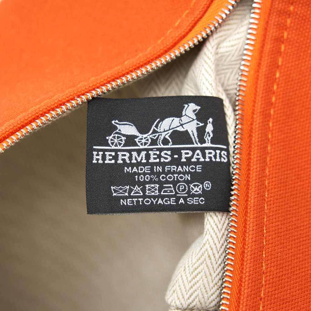 HERMES LARGE TROUSSE DE TOILETTE BRIDE A BRADC ORANGE FEU