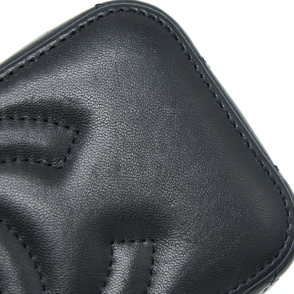 CHANEL PEAR CRUSH LONG VANITY WITH CHAIN LAMBSKIN BLACK GHW