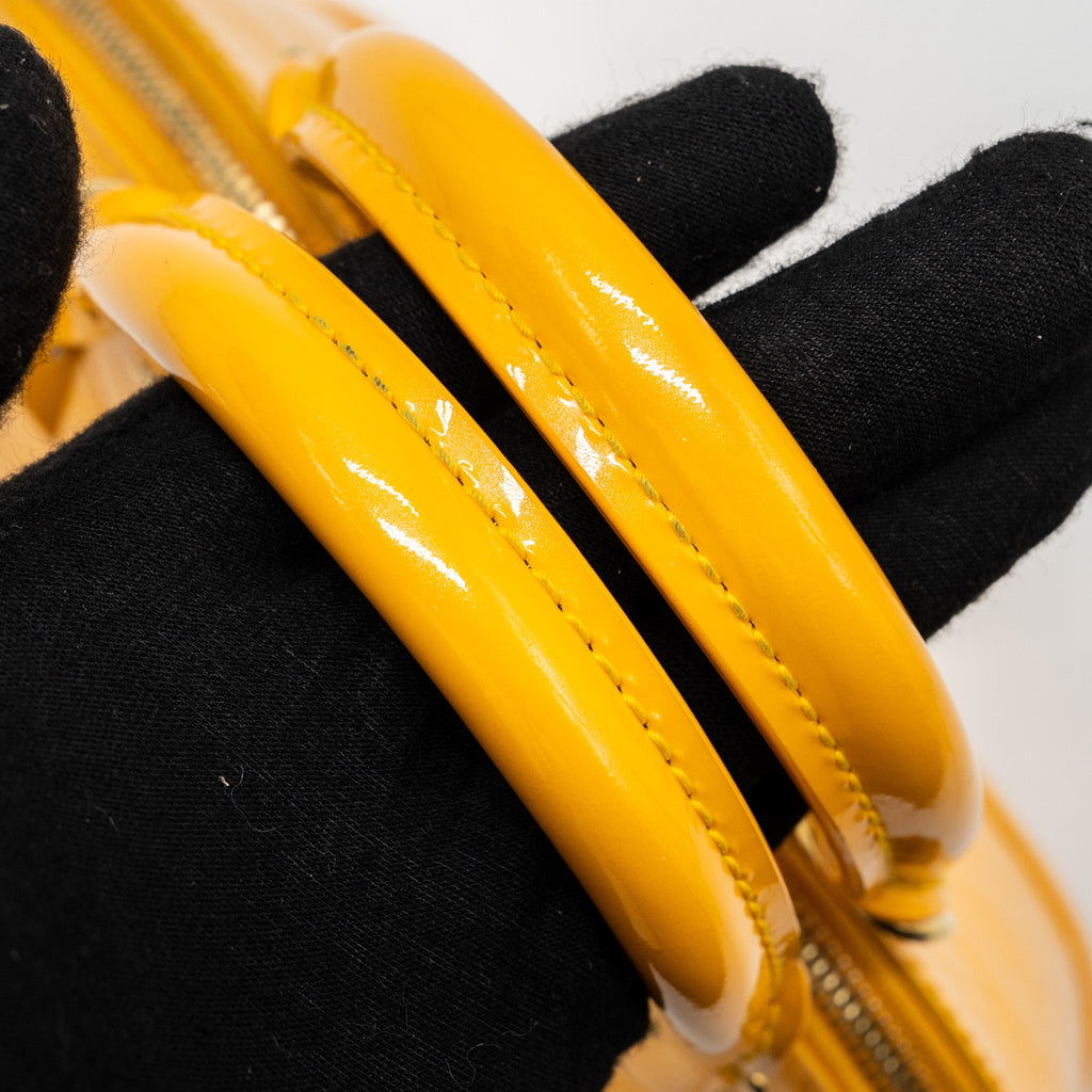 LOUIS VUITTON ALMA BB PATENT YELLOW LGHW